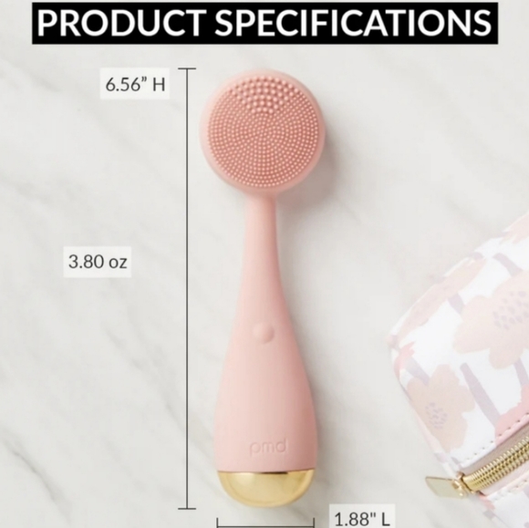 2/$100! PMD CLEAN SMART SONIC FACIAL CLEANSING BRUSH DEVICE SILICONE in BLUSH - Picture 3 of 11